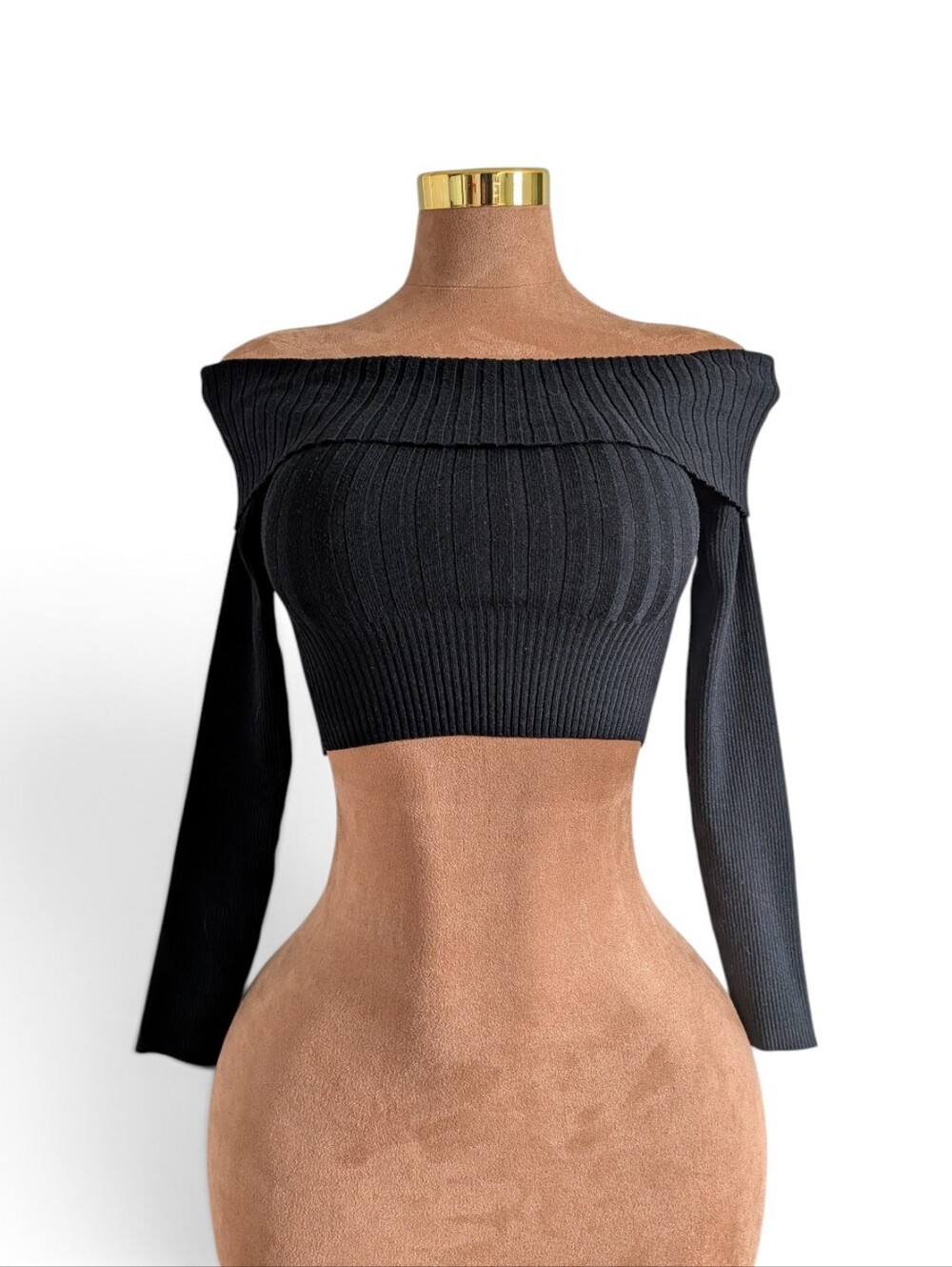 Princess Polly Off-Shoulder Ribbed Crop Top